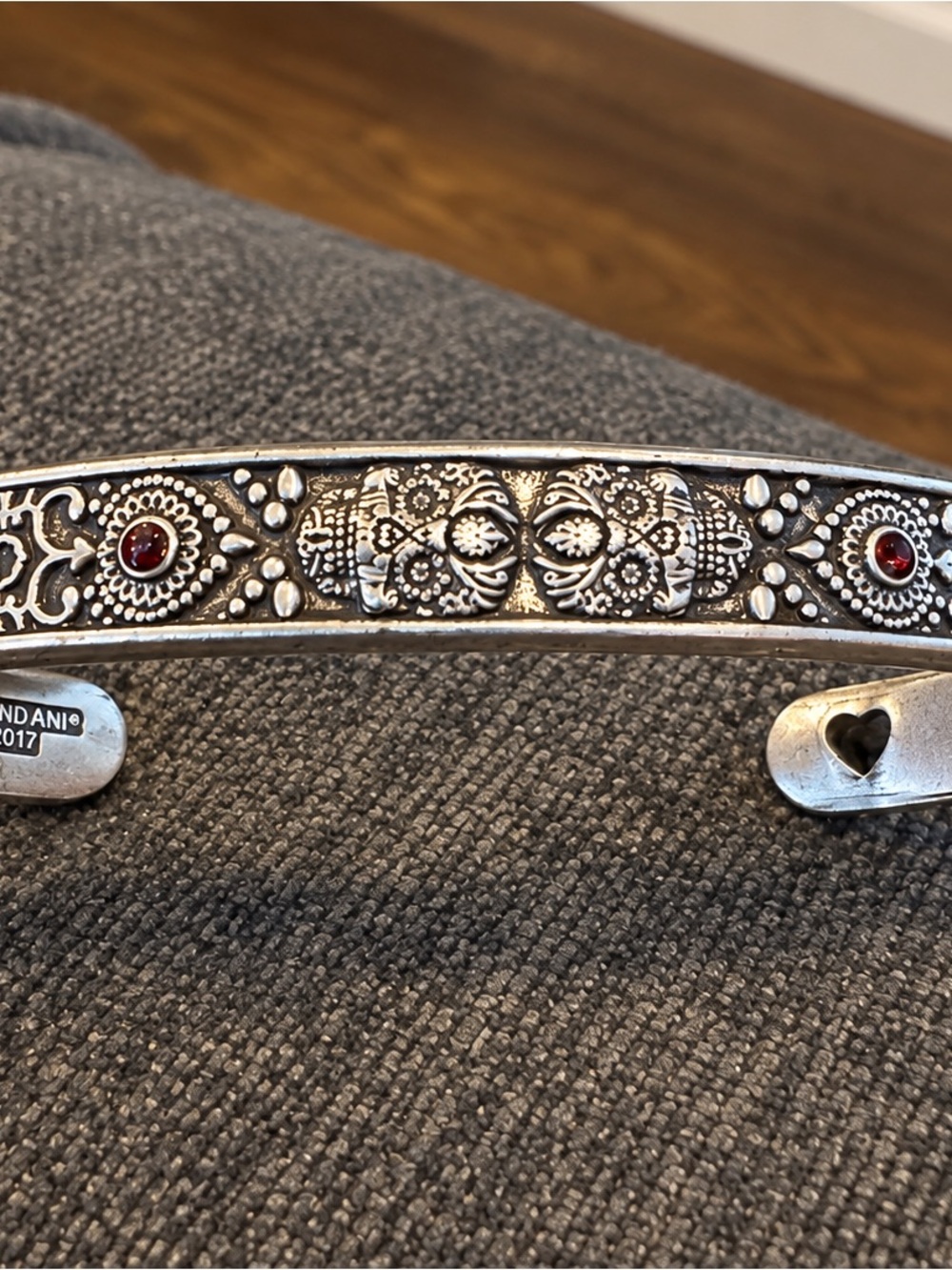 Alex and Ani Sugar Skull Red Stone Cuff Bracelet - Women Accessories